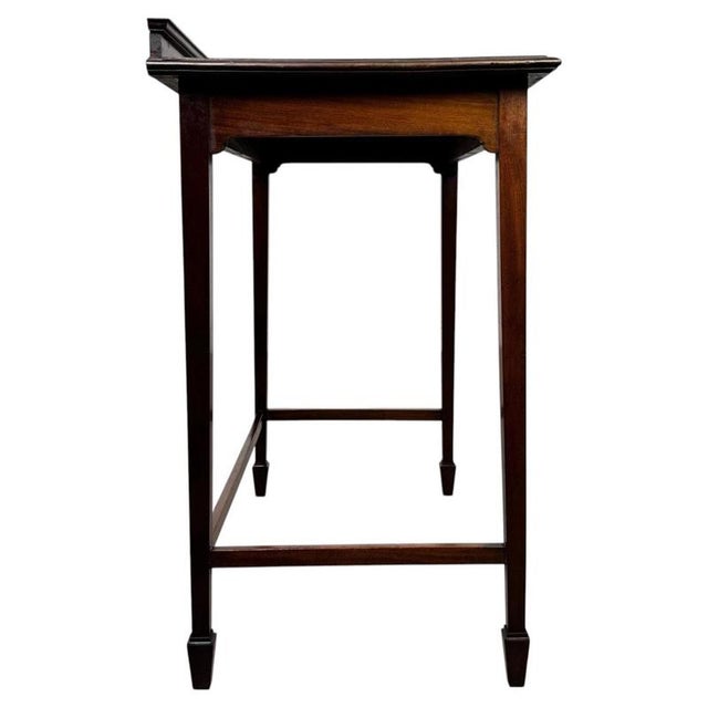 Early 20th Century English Edwardian Inlaid Mahogany Writing Table For Sale - Image 6 of 10