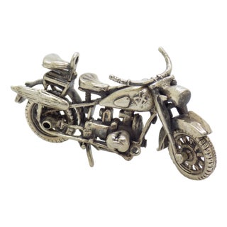 Vintage Italian Handmade 925 Sterling Silver American Motorbike, Tuscany, 1970s For Sale