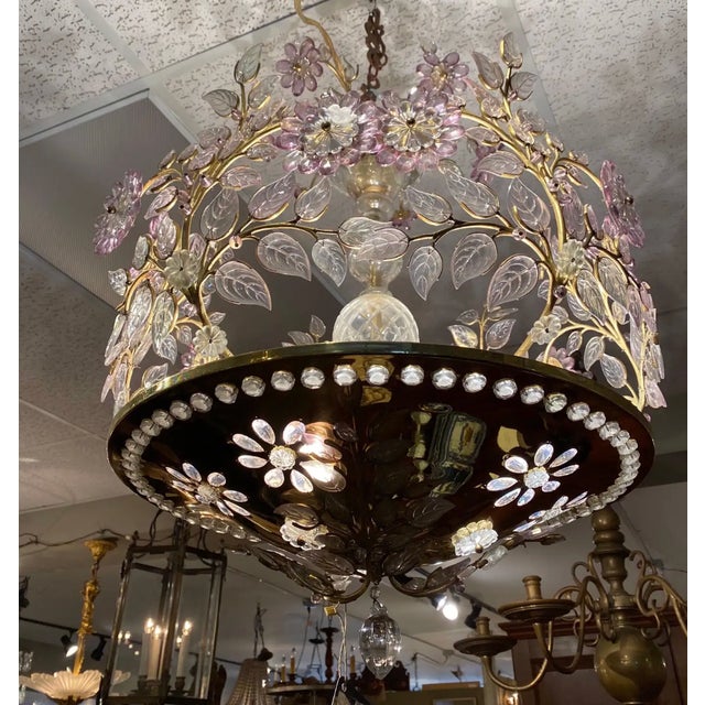 Mid 20th Century ncredible 6-Light Midcentury French Chandelier After Maison Baguès, Paris For Sale - Image 16 of 18