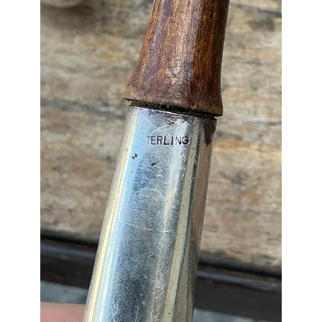 Vintage Sterling and Wood Salad Servers For Sale - Image 9 of 12