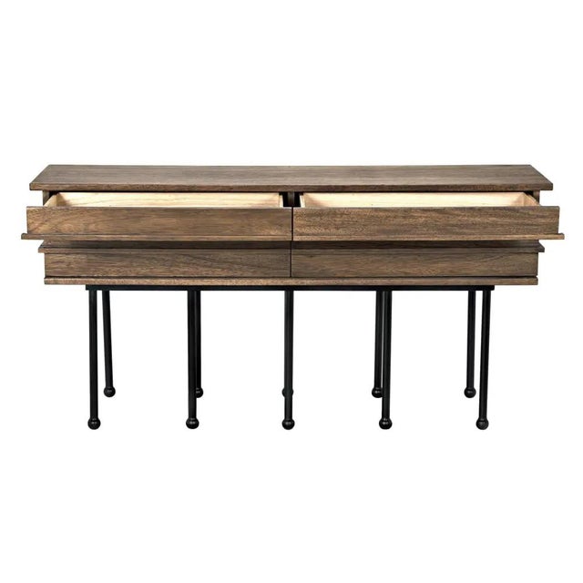 Mid-Century Modern Oliver Console, Dark Walnut For Sale - Image 3 of 5