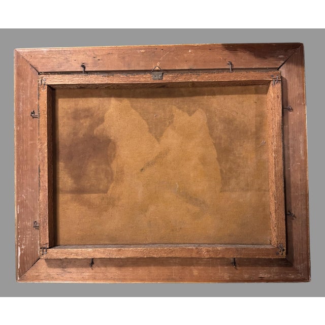 1930s Antique Gold Framed Still Life Portrait of 2 Dogs Signed Oil Painting on Canvas For Sale - Image 5 of 6