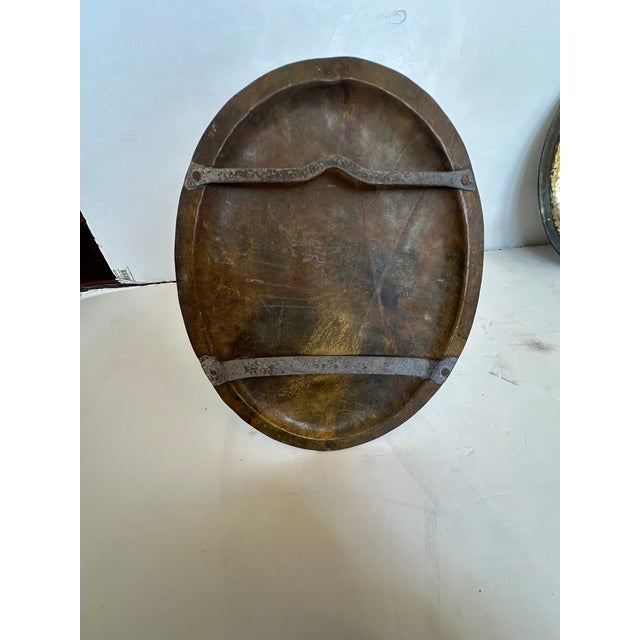 Brass Antique Hammered Brass & Iron Candle Sconces -a Pair For Sale - Image 8 of 8