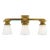 Chapman & Myers for Visual Comfort Signature New York Subway Triple Light in Hand-Rubbed Antique Brass with White Glass For Sale