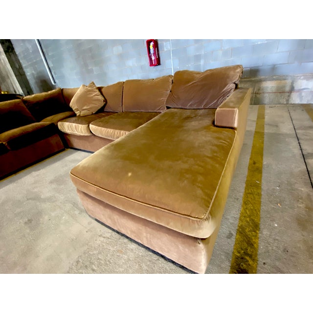 1970s Maurice Villency Velour Sectional For Sale - Image 12 of 14