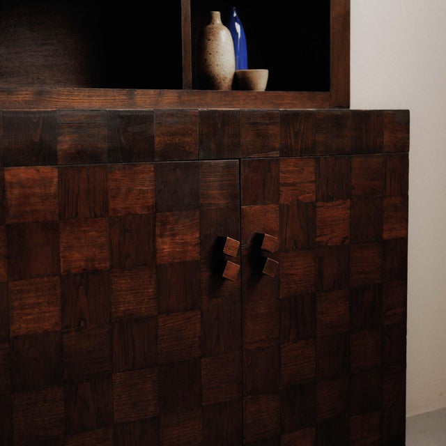 Mid-Century Modern French Art Deco Oak Marquetry Cabinet, 1930 For Sale - Image 3 of 18