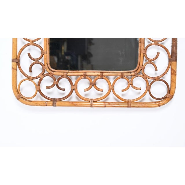 Bamboo and Rattan Rectangular Wall Mirror, Italy, 1970s For Sale - Image 13 of 15
