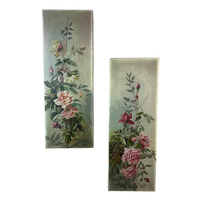 M. Nuguet, Untitled, 1920s, Oil on Canvas, Set of 2 For Sale