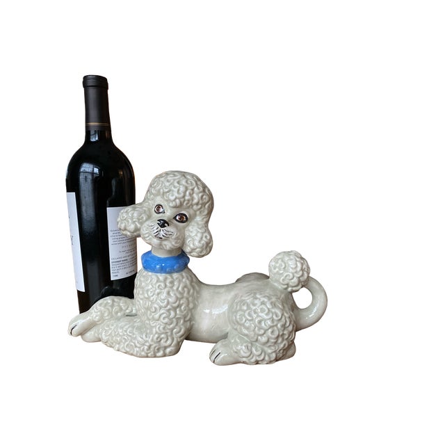 1950s Staffordshire Style Hand Painted Ceramic French Poodle Statue For Sale - Image 9 of 11