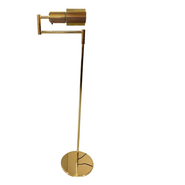 Brass Haloprofil 878HR Floor Lamp by Viktor Frauenknecht for Swisslamps International, 1970s For Sale