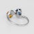 Natural Sapphire Diamond Bypass Ring Vintage 18 Karat White Gold size 8.25 For Sale - Image 4 of 6