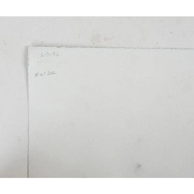 Vintage 1996 watercolor on paper painting of a rocky seacoast by Ahuva Shweiki (20th century) Texas. Signed lower right...