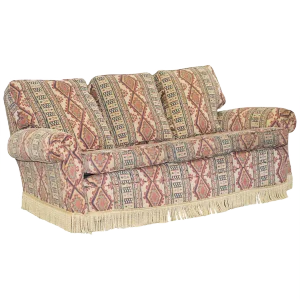 Mid-Century Art Deco Style Kilim Rug Upholstered Sofa