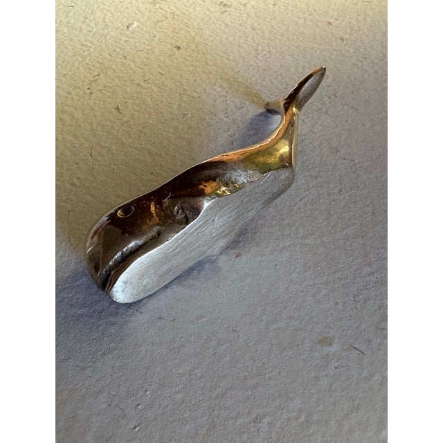 Vintage Brass Whale Figurine Paperweight For Sale In Seattle - Image 6 of 9