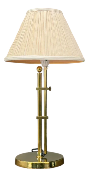 Bergboms, Swedish Modern, Brass, Fabric, Adjustable Table Lamp, Sweden, 1980s