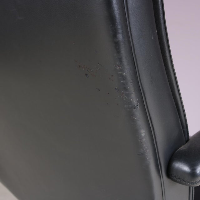 Vintage Italian Black Leather Desk Chair from Poltrona Frau, 2000s For Sale - Image 11 of 13