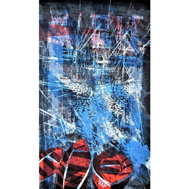 Abstract Expressionism Howard Bradford, Red Boats #2, 1963 For Sale - Image 3 of 11