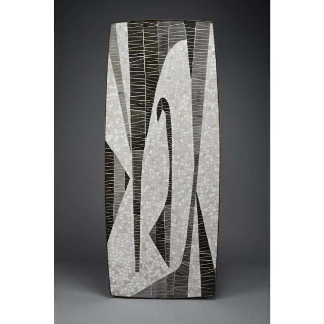 Abstract Black and White Glass Mosaic Coffee Table with Brass Legs by Berthold Müller, 1955 For Sale - Image 17 of 18