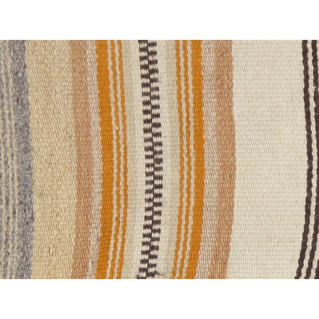 Cream Vintage Mexican Handwoven Rug Blanket C 1940 Diamond Motif Wool Textile, 2'x3'6" For Sale - Image 8 of 17