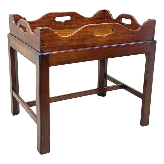 Georgian Mahogany Rectangular Tray on Stand, 1800 For Sale - Image 4 of 14