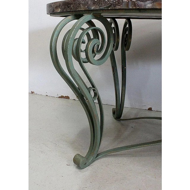 Marble and Wrought Iron Coffee Table, 1950 For Sale - Image 15 of 18