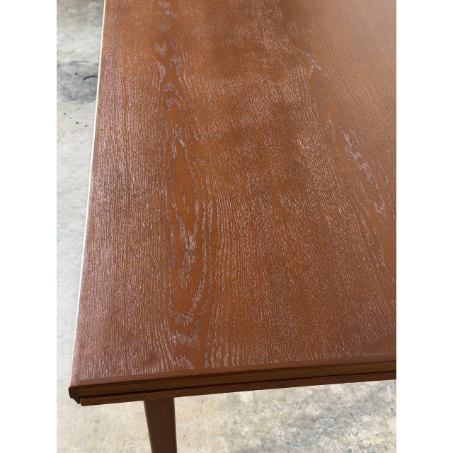 Oak Extendable Dining Table With Two Pull-Out Leaves Vintage Mid-Century Modern 1970s For Sale In Los Angeles - Image 6 of 11