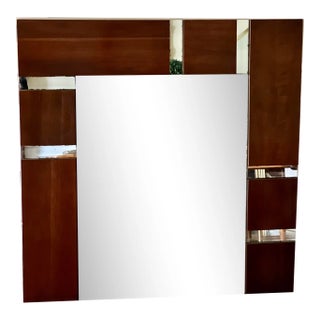 Paul Evans Style Brutalist Walnut Mirror For Sale