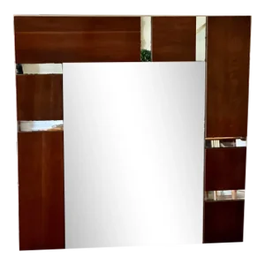 Paul Evans Style Brutalist Walnut Mirror