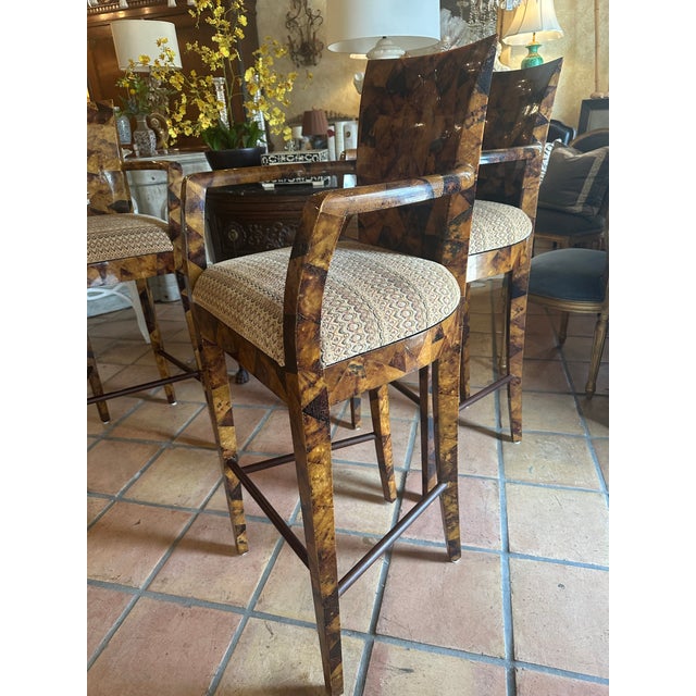1980s Lacquered Coconut Shell Bar Stools, Set of 3 For Sale - Image 16 of 16