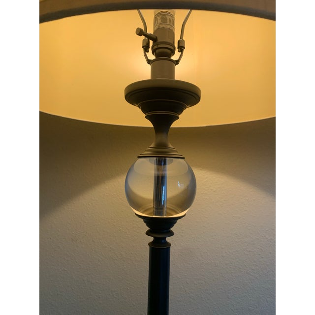Hollywood Regency Restoration Hardware "Crystal Ball Urn" Floor Lamps in Aged Bronze - Pair For Sale - Image 3 of 6