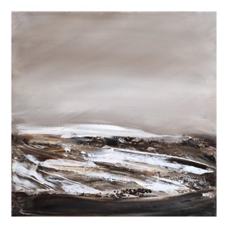 Contemporary Modernist 'The Last Light of Day' Original Swedish Abstract Landscape Oil Painting, Framed For Sale