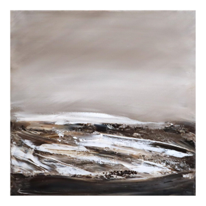 Contemporary Modernist 'The Last Light of Day' Original Swedish Abstract Landscape Oil Painting, Framed
