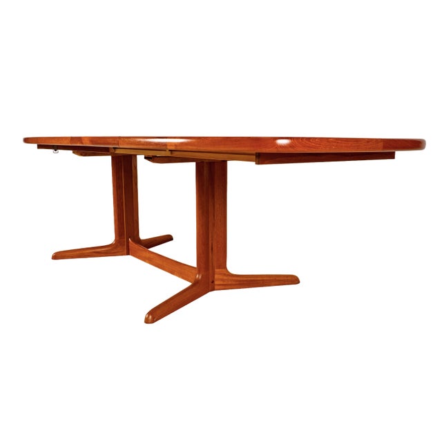 Brown 1980s Rasmus Danish Modern Teak Extension Dining Table 2 Leaves Denmark MCM 98.5" For Sale - Image 8 of 18