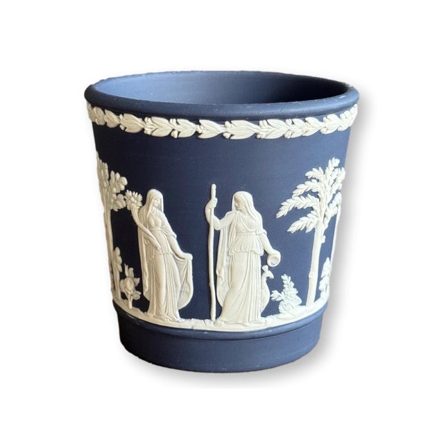 English Rare Wedgwood Jasperware 3.25" Cache Pot For Sale - Image 3 of 4