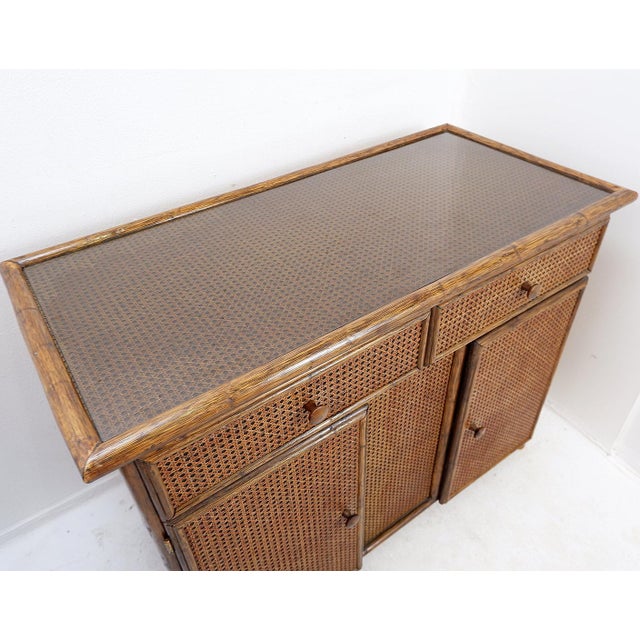 Mid-Century Modern Mid-Century Bamboo and Cane Sideboard, 1960s For Sale - Image 3 of 16