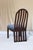 Wood Set of 4 Oak Arched Dining Chairs With Blue Velvet Upholstered Seats For Sale - Image 7 of 16
