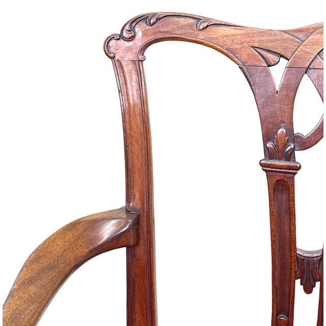A Very Good Quality 18th Century, Georgian, Chippendale Period, Mahogany Carver Desk Armchair Having Extremely Attractive...