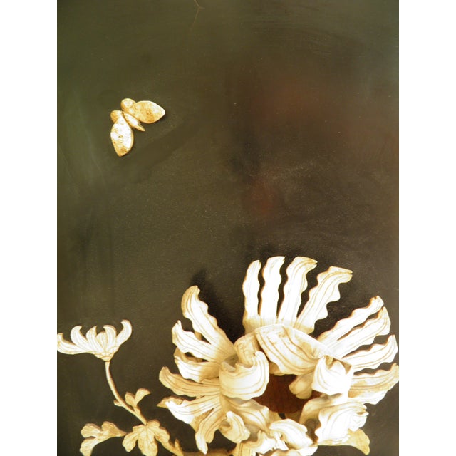 Exquisite Japanese Framed Raise Relief Ivory and Wood Wall Panel, Meiji Period For Sale - Image 4 of 14