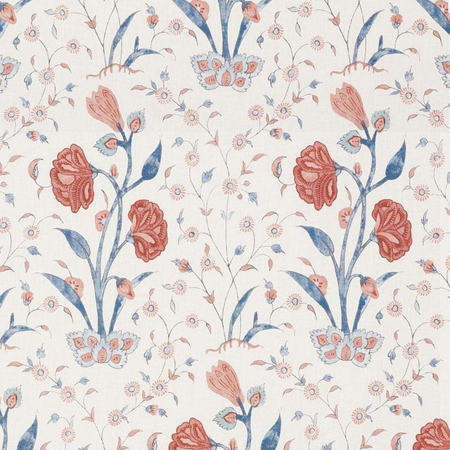 A simple, stylized floral inspired by traditional Indian motifs; this lovely, large-scale pattern has the nuanced look of...