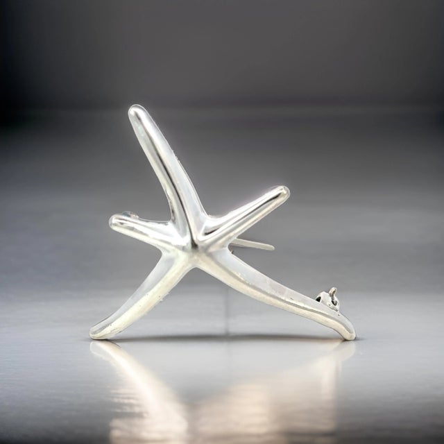 Late 20th Century Tiffany & Co Estate Starfish Brooch Sterling Silver By Elsa Peretti 6.5g For Sale - Image 5 of 11