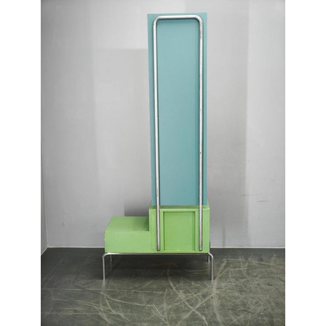 Bauhaus Czech Green Vanity Table with Mirror and Chrome Frame, 1930 For Sale - Image 15 of 18