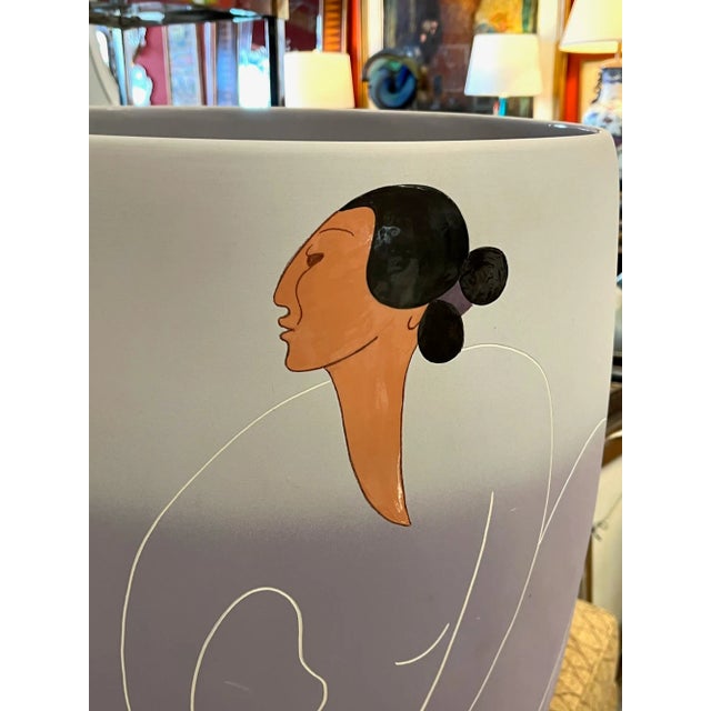 1980s Rc Gorman "Noon" Ceramic Floor Vase, 1987 - 19" Diameter X 26" Tall For Sale - Image 5 of 11