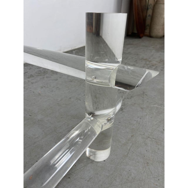 Lucite Rod & Glass Coffee Table Attributed to Les Prismatiques, 1970s For Sale - Image 18 of 18