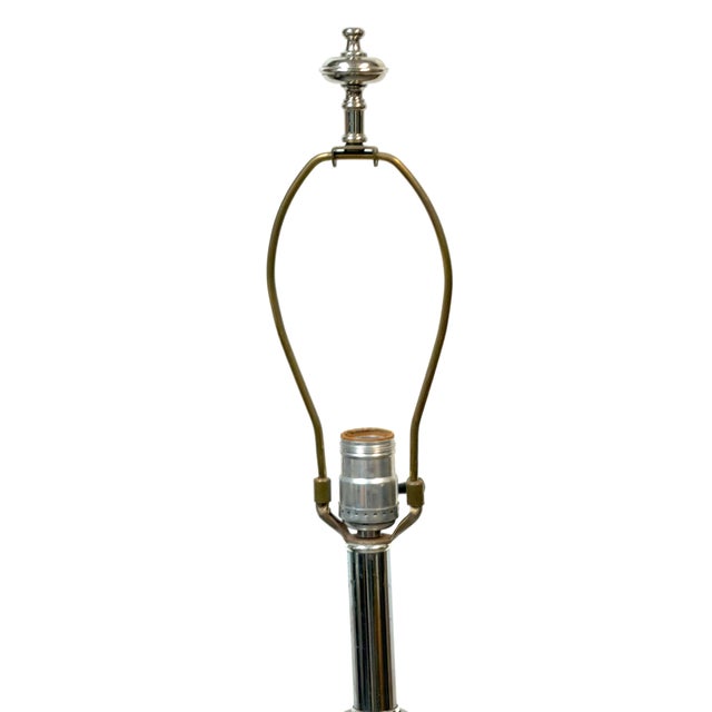 Silver Late 20th Century Tony Duquette Style Mercury Glazed Porcelain Totem Lamp, Hollywood Regency For Sale - Image 8 of 15