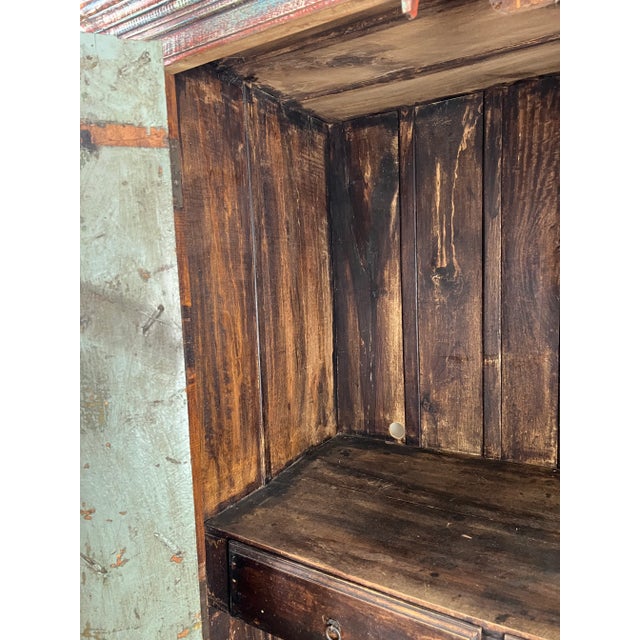 Repurposed Antique Indian Carved Door Armoire For Sale - Image 14 of 16
