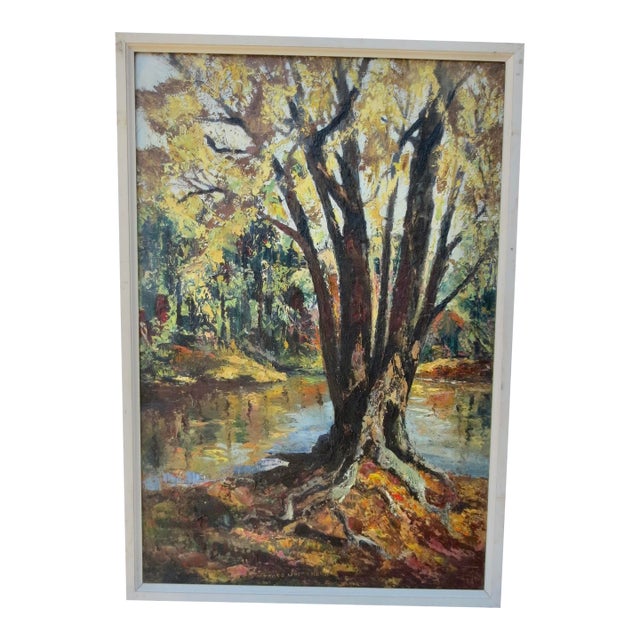 1971 Grace Jorgensen Landscape "Forest at Sunset" For Sale