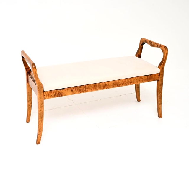 Antique Swedish Satin Birch Duet Piano Stool, 1900 For Sale - Image 11 of 11