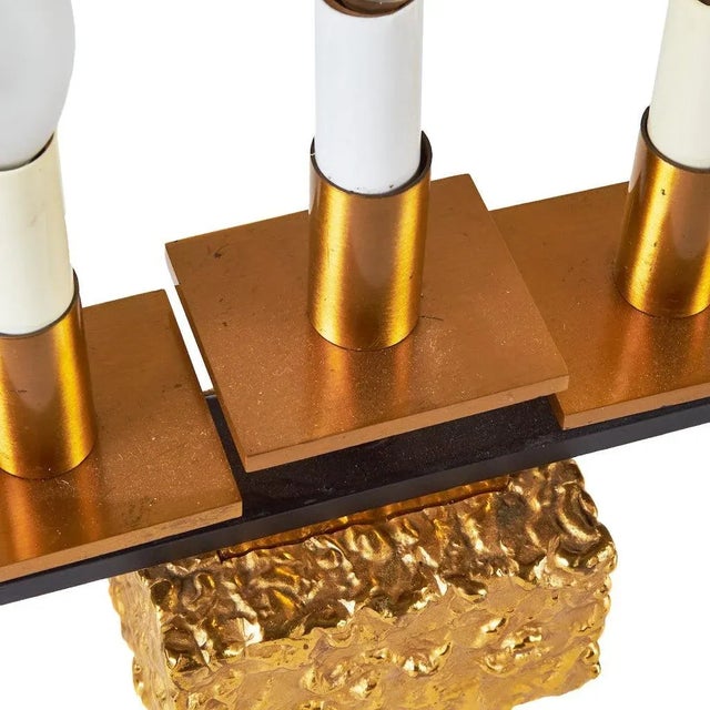 Brutalist 7 Light Menorah Candelabra For Sale - Image 4 of 8