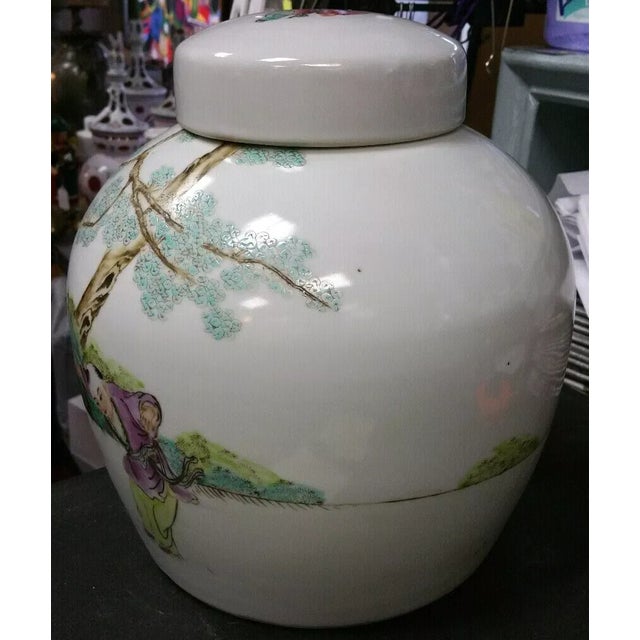 Circa 1970 Chinese Famille Rose Porcelain Four Boys at Play Yingxi Motif Ginger Jar For Sale In New Orleans - Image 6 of 7