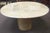 Coastal Large Faux Marble Pedestal Base Table With One Leaf For Sale - Image 3 of 9
